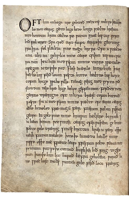 The Exeter Book, a 10th-century Old English manuscript housed at Exeter Cathedral